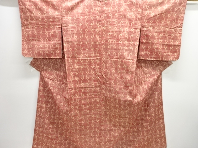 唐草模様織り出し手織り紬着物